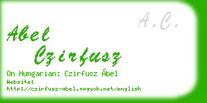 abel czirfusz business card